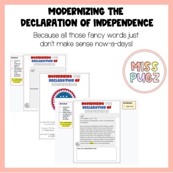 Preview of Modernizing the Declaration of Independence! 