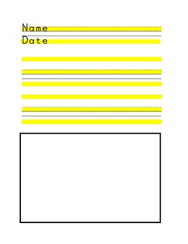 Preview of Modified 3 Lined Paper with yellow bottom line, modified OT paper, visual motor