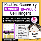 Modified Geometry 18-Week Semester 1 Bell Ringers
