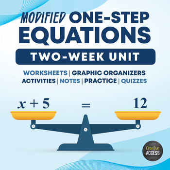 Preview of Modified One-Step Equations Unit for Special Education or Math Intervention