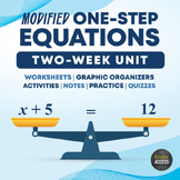 Modified One-Step Equations Unit for Special Education or 