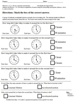 Preview of Modified Science Curriculum: Physics Elapsed Time for Special Ed