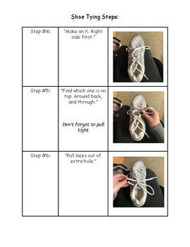 Modified Shoe Tying: Steps and Visual (Photos) by The OT Spot | TPT