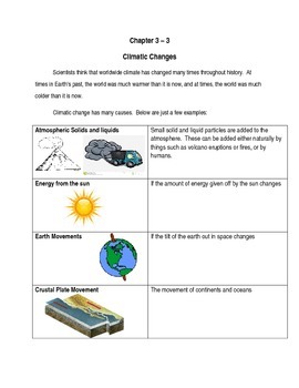 Preview of Modified Unit Section 3 : Climatic Changes