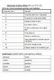 Modified Vocabulary from Journeys 4th-grade literature textbook