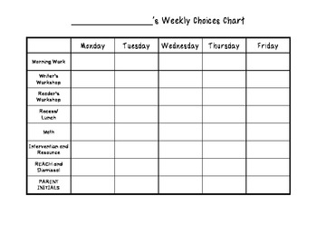 Modified Weekly Behavior Chart by A Dot Does a Lot | TpT