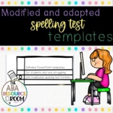 Modified and Adapted Spelling Test Formats