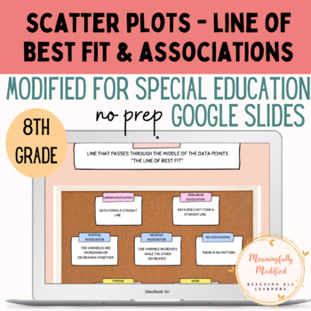 Preview of Modified for Special Education - Scatter Plots (Line of Best Fit & Associations)