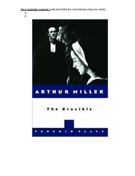 Modified version of The Crucible by Arthur Miller by Matthew Lee