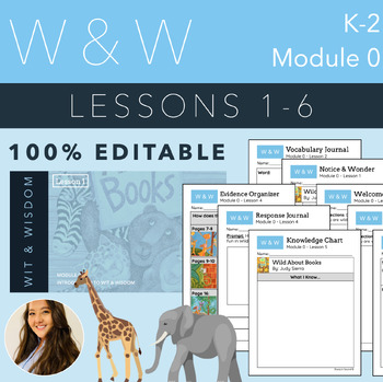 Preview of Module 0 - Wild About Books - Kinder-2nd Grade WW - 100% EDITABLE