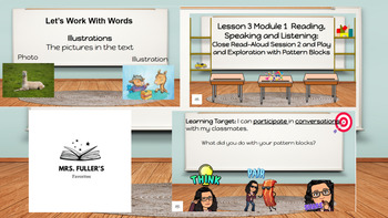Preview of Module 1 Lesson 3 EL Education Google Slides Kindergarten