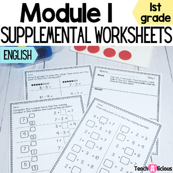 Preview of Module 1 Math Worksheets | Adding and subtracting within 10 | Print & Go