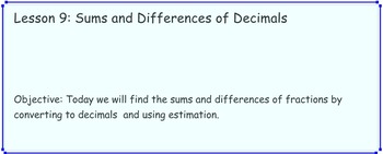 Preview of Module 2, Lesson 9 EngageNY - 6th grade math