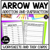 Arrow Way Math Addition and Subtraction Worksheets and Task Cards Second Grade