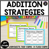 Grade 2 Math Two and Three Digit Addition Strategies Worksheets and Task Cards