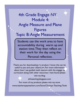 Preview of Eureka Math/Engage NY Module 4 Topic B Station Guide and Reflection Sheet