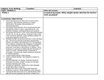 Preview of Module 4 Week 3 HMH Complete Lesson Plan with Small Group