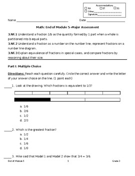 Preview of Third Grade Eureka (Great Minds) Module 5 Final Assessment