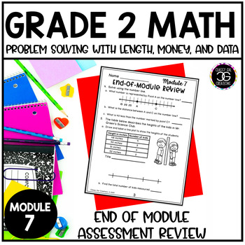 Preview of Grade 2 Math Measurement Data Graphing and Money Assessment