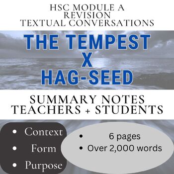 Preview of Module A Tempest X Hag-Seed Revision Notes (Context, form, purpose)
