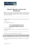Modulo Operator Lesson and Worksheet with Python Code Solutions