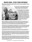 Mohandas Gandhi Biography and Questions Worksheet