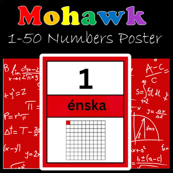 Preview of Mohawk (Kanien'kéha) 1-50 Numbers Poster