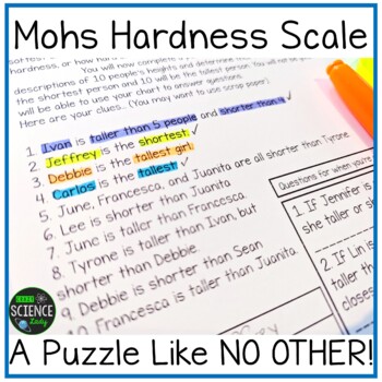 Preview of Mohs Hardness Scale - Minerals Worksheet