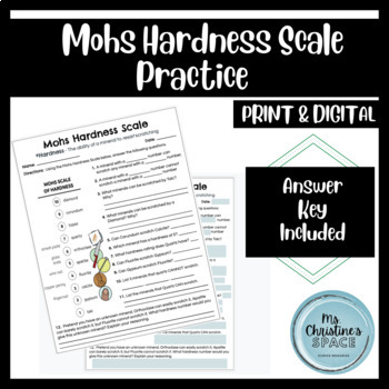 Mohs Hardness Scale Practice | Review | Assessment by MsChristinesSpace