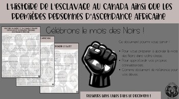 Preview of Mois des Noirs : L'histoire canadienne