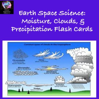 Preview of Moisture, Clouds and Precipitation Flash Cards