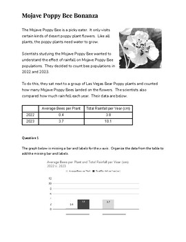Preview of Mojave Poppy Bee Bonanza - MS-LS2-1 Student Handout with Teacher Guide and Key