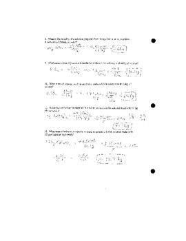 Molarity and Molality Practice Worksheet by MJ  TpT