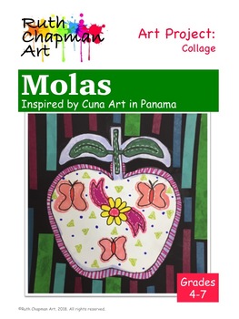 Preview of Molas Inspired by Cuna Art of Panama: Art Lesson for Grades 4-7