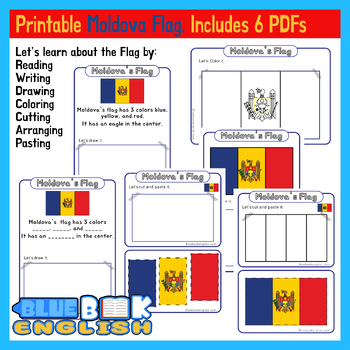 Preview of Moldova Flag Activity | Moldovan Flag Craft Differentiated (6 Pages)