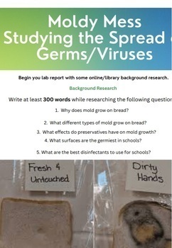 Preview of Moldy Mess Lab: Health: Studying the Spread of Germs