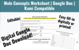 Mole Concepts Worksheet | Introduction Piece | Google Doc 