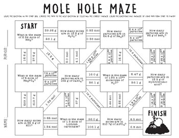 Mole Conversion Maze by Science Teacher Taylor | TpT