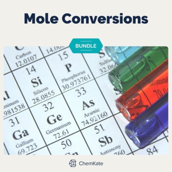 Preview of Mole Conversions Chemistry Activity Bundle mix of print and digital