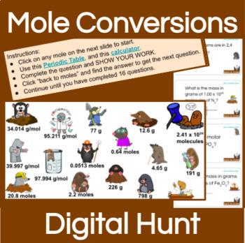 Preview of Mole Conversions Digital Hunt
