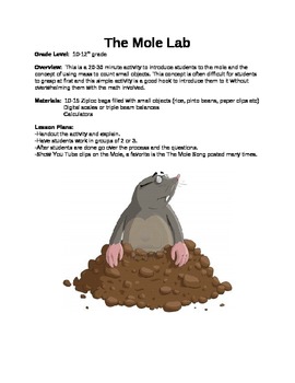 Preview of Mole Lab: An Introduction to the Chemistry Mole
