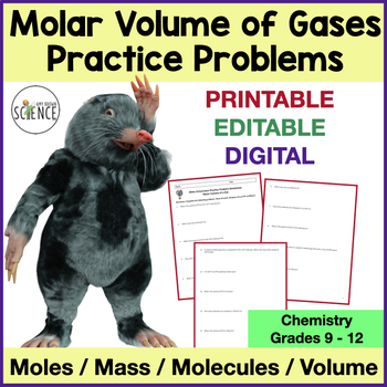 Preview of Molar Volume of a Gas Conversion Problems Mass Moles Molecules Volume