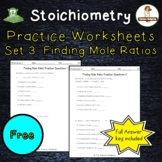 Mole Ratios - Stoichiometry Moles Worksheets Set 3