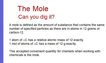 Preview of Mole and Molar Mass