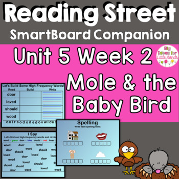 Preview of Mole and the Baby Bird SmartBoard Companion 1st First Grade