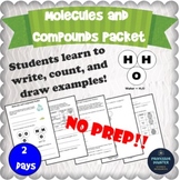 Elements Molecules Compound Worksheets Packet NGSS MS-PS1-