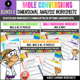 Moles Conversions Dimensional Analysis Worksheets