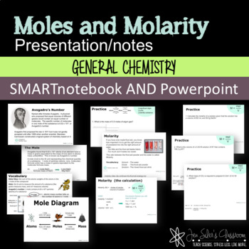 Preview of Moles and Molarity SMARTnotebook AND Powerpoint Presentation