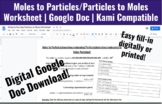 Moles to Particles/Particles to Moles Worksheet | Google D