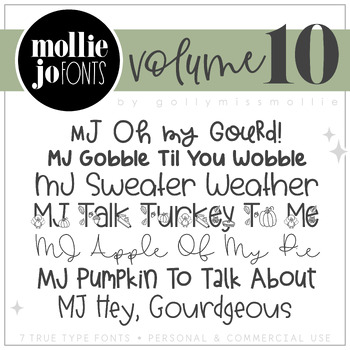 Preview of Mollie Jo Fonts: Volume Ten
